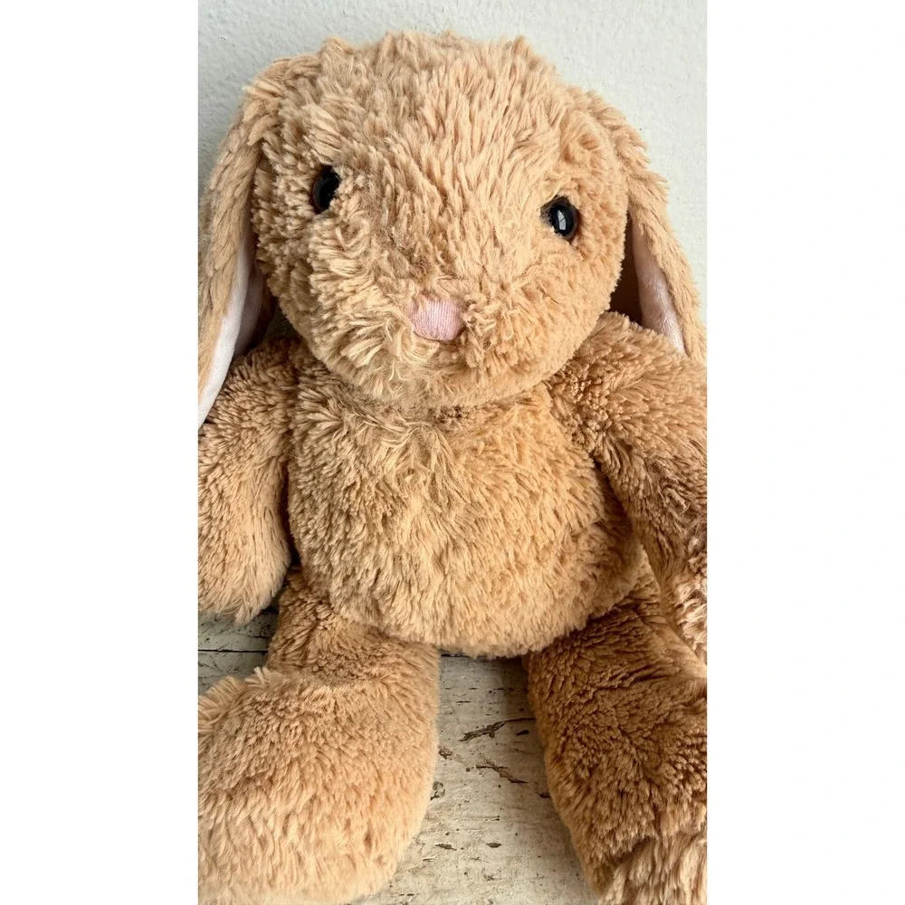 Build-A-Bear Pawlette Bunny Plush Tan Shaggy Rabbit Pink Ears 16